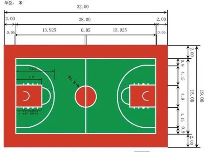 哈爾濱標準藍球場地劃線施工